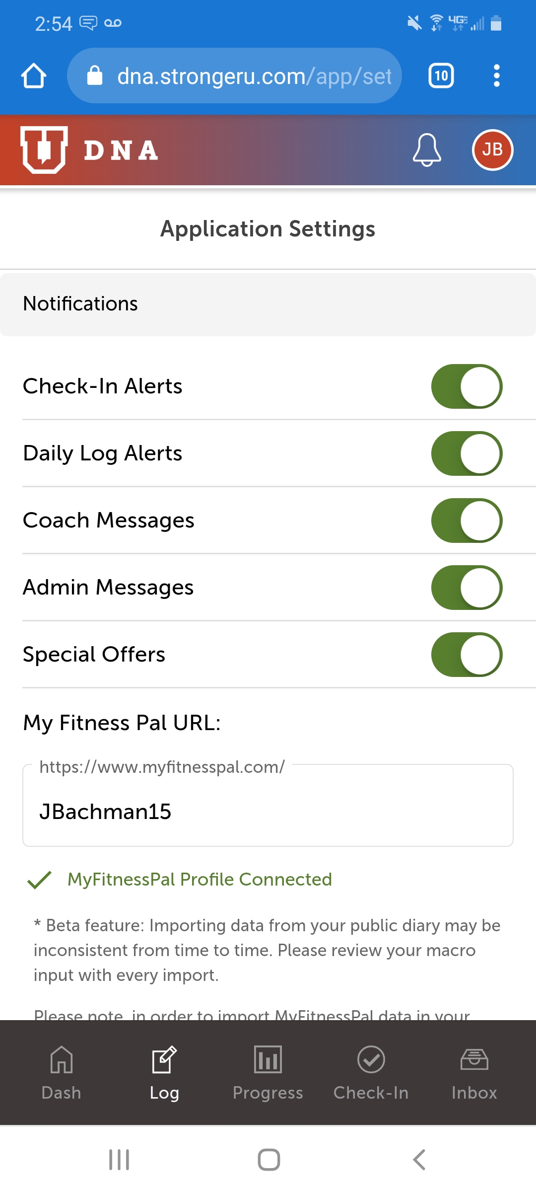 How to import macros from MyFitnessPal into the Stronger U App